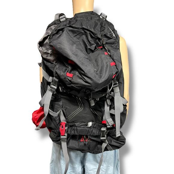 Ozark Trail 45L Montpelier Hiking Travel Backpack Hydration Compatible Black Red - Picture 8 of 12